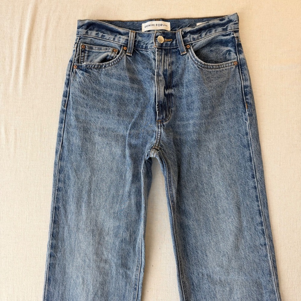 Denim Forum The 90s Classic Mid Straight Jeans Womens 27 Blue - Picture 9 of 13